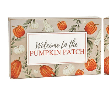Pumpkin Block Sign