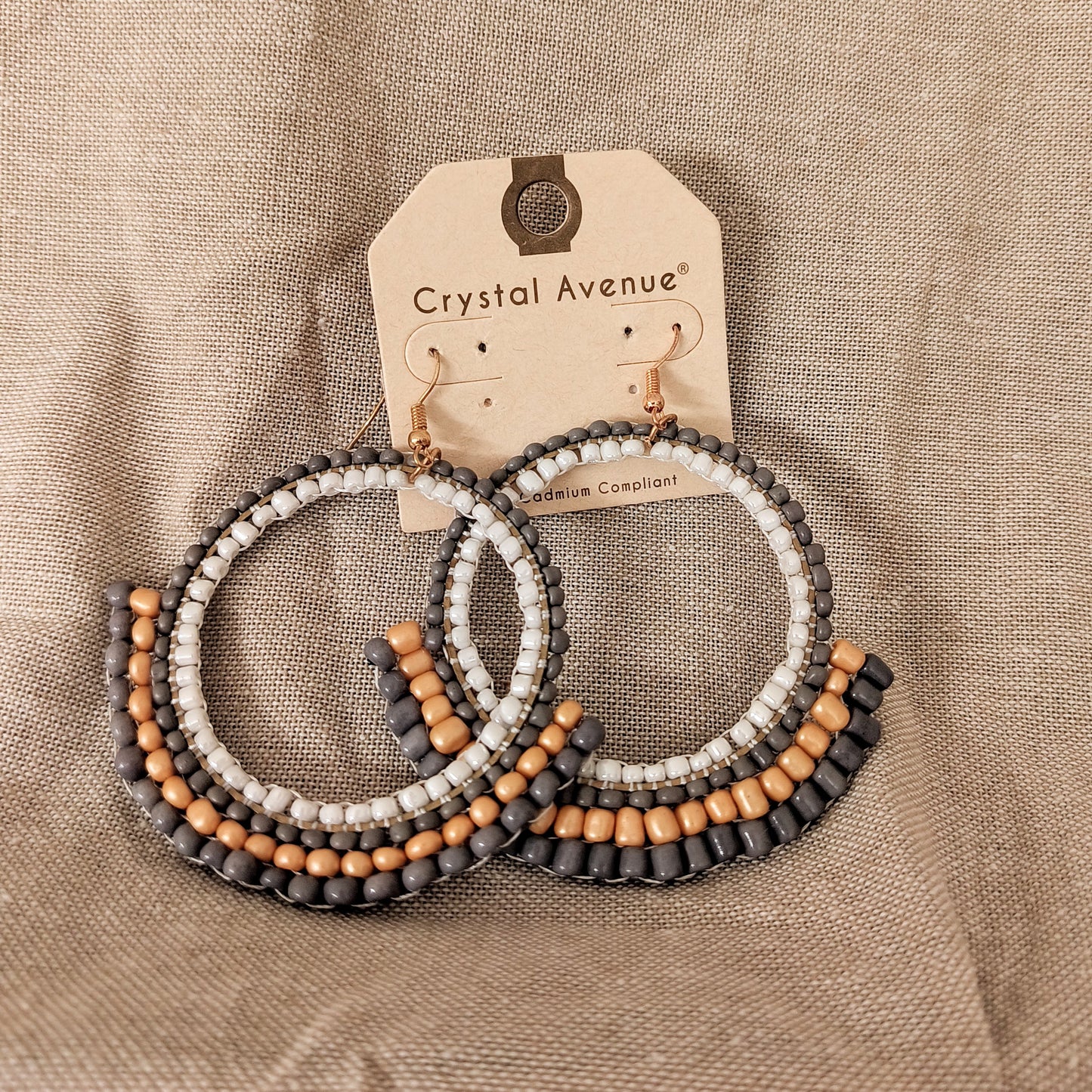 Lg Beaded Hoop Earrings