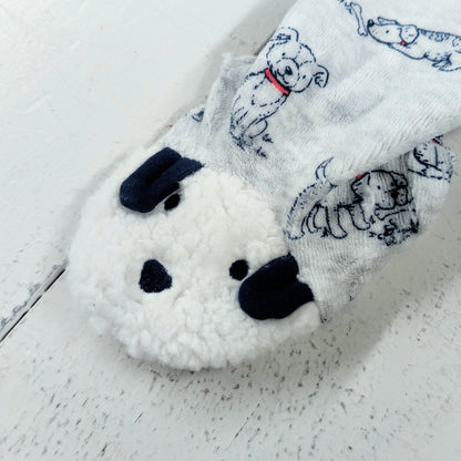 Puppy Print Velour Footie