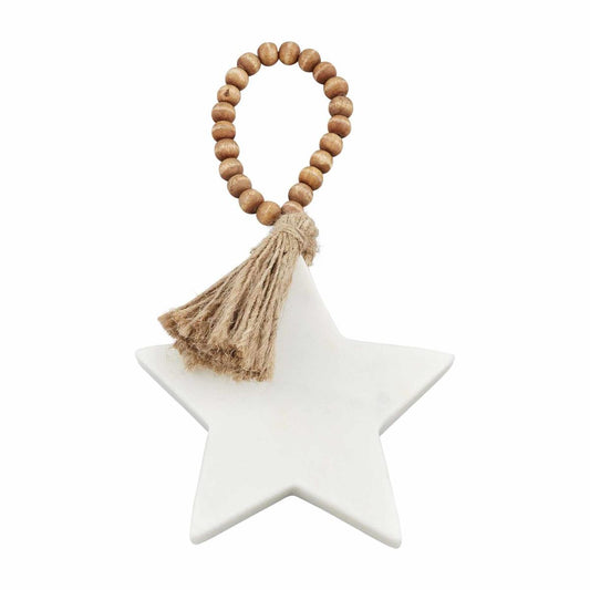 Star Wood Marble Ornament