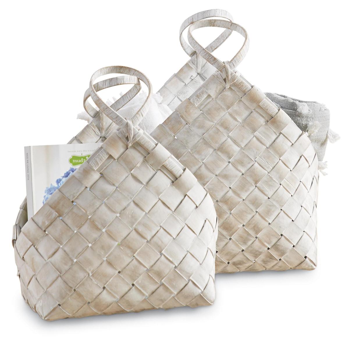 Woven Wood Basket Set