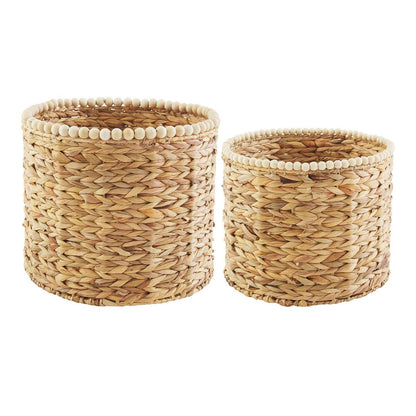 Hyacinth Beaded Basket Set