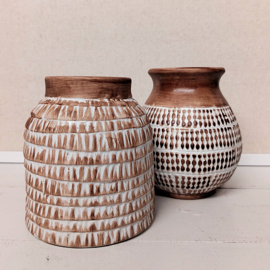 Striped Ceramic Vase