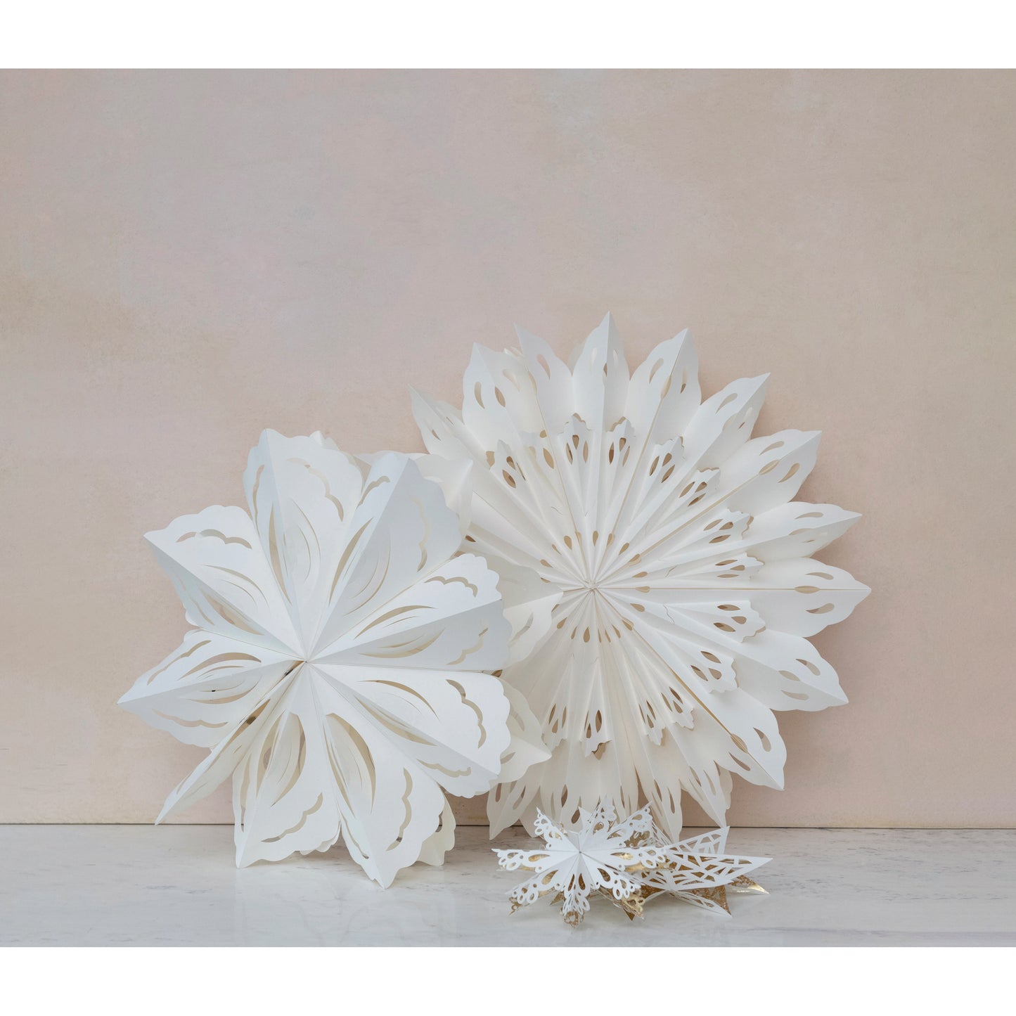 25" Paper Snowflake Ornament White