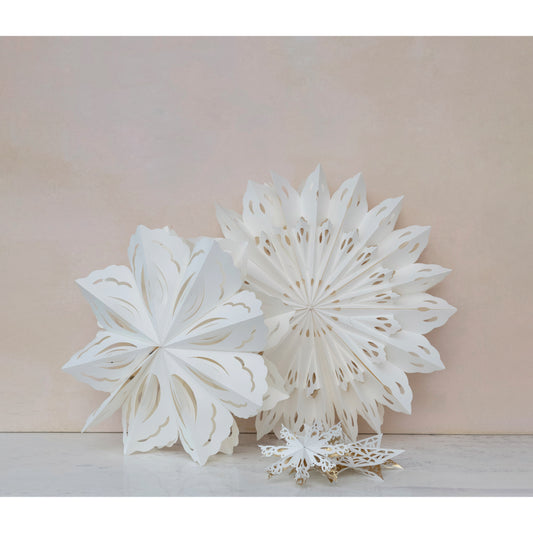 25" Paper Snowflake Ornament White