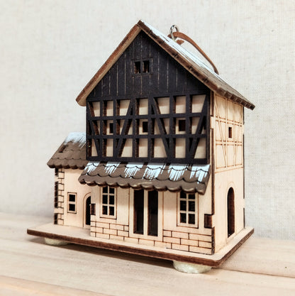 Light-Up Wood Cabin Ornament