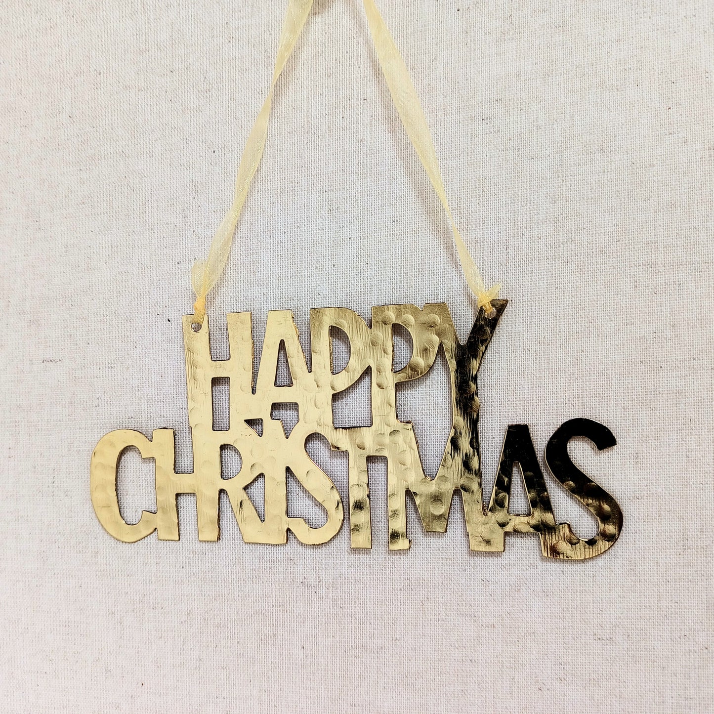Metal "Happy Christmas" Ornament