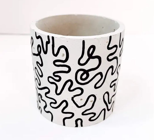 Squiggle Painted Planter Large