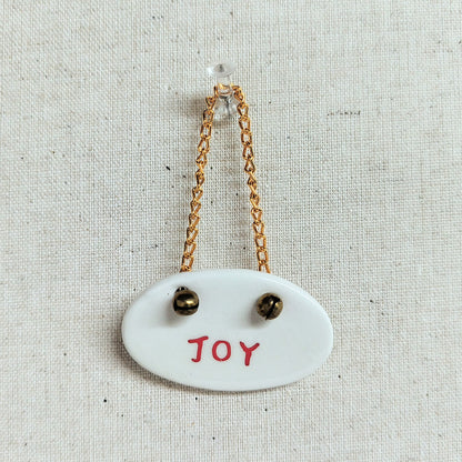Ceramic Christmas Word Ornament