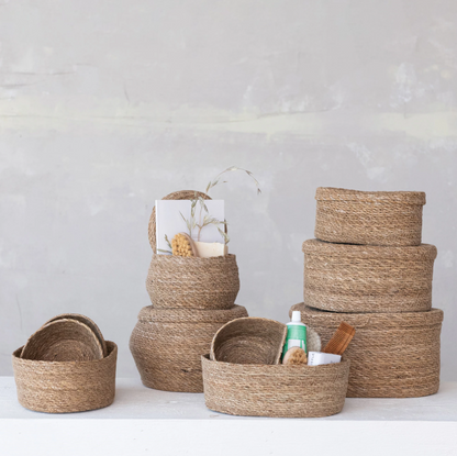 Hand-Woven Seagrass Nesting Baskets