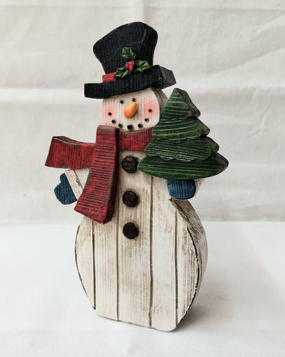 Tabletop Snowman w/ Top Hat & Scarf
