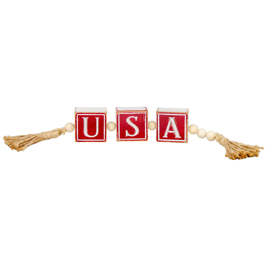 USA Block & Bead Ornament