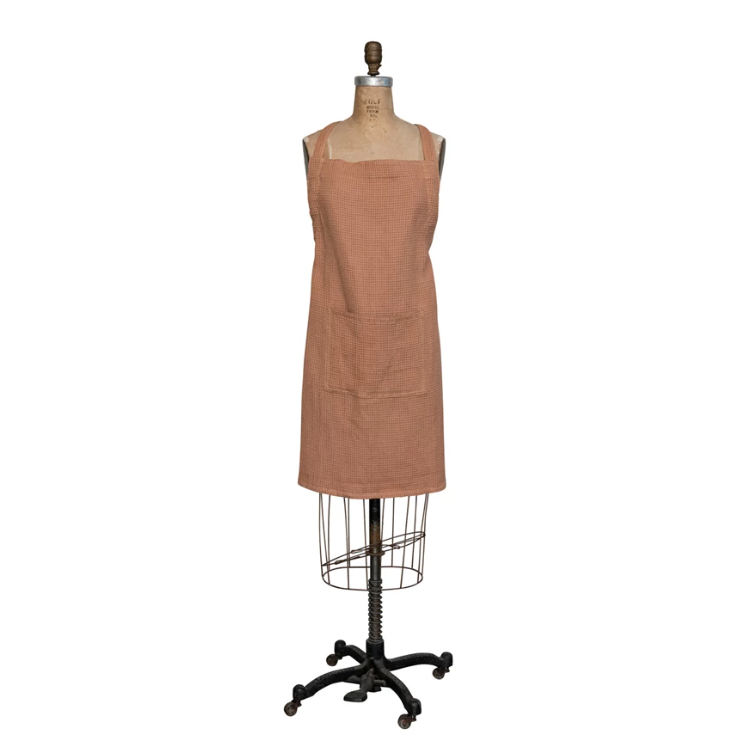 Woven Linen & Cotton Apron w/ Pocket