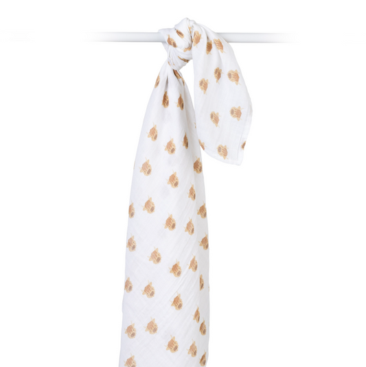 Lulujo Cotton Swaddle – Highland Cows – 47×47″