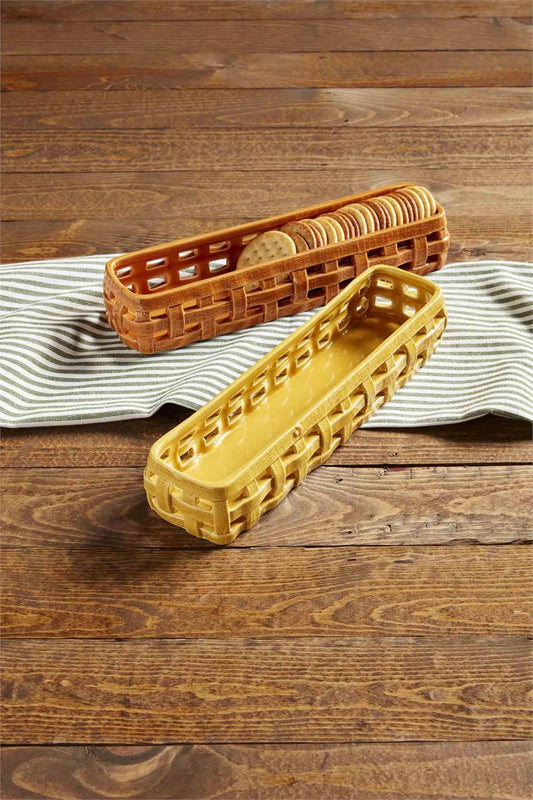 Orange Woven Cracker Dish