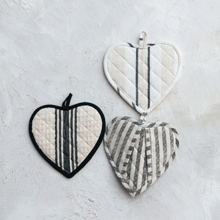 Cotton Quilted Heart Shaped Pot Holder