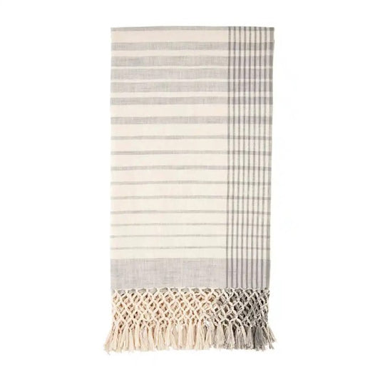 Grey Stripe Throw Blanket