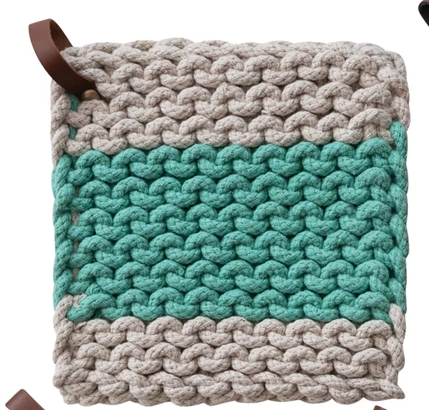 Square Crochet Pot Holder w/ Loop