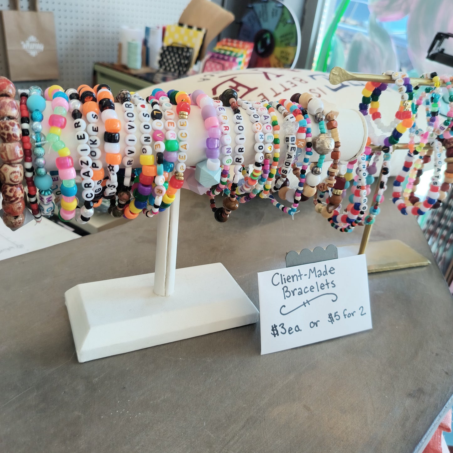 Wood/Plastic Bead Bracelets