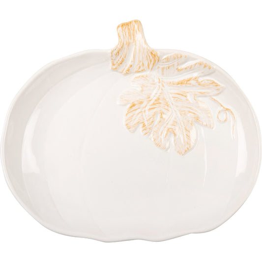Large White Pumpkin Plate