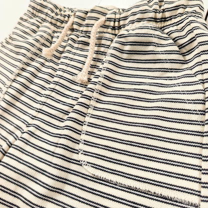 Black & Cream Striped Shorts