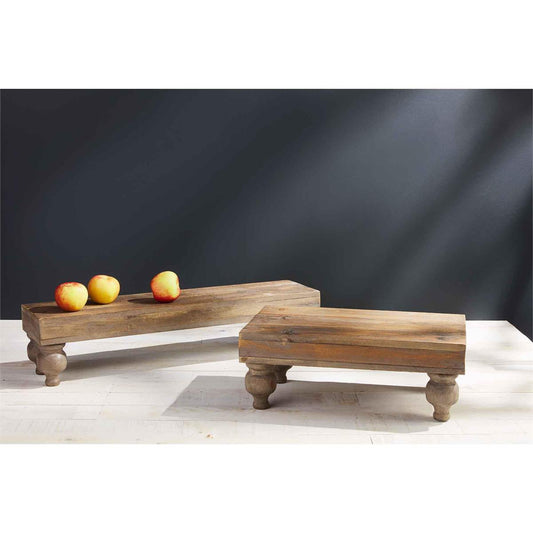 Wood Footed Serving Stand