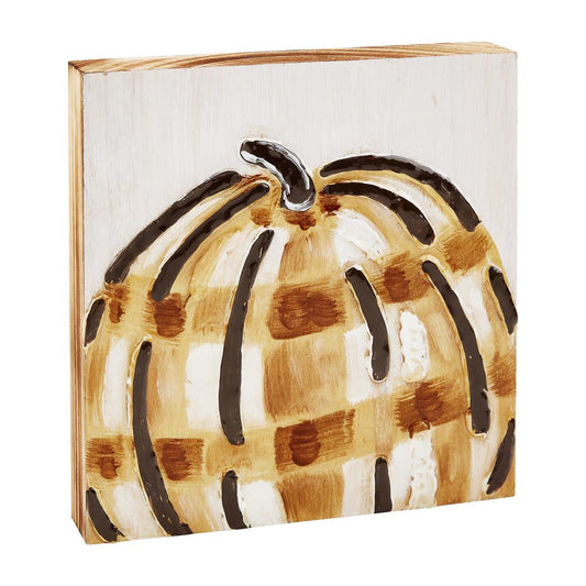 Buffalo Check Pumpkin Block