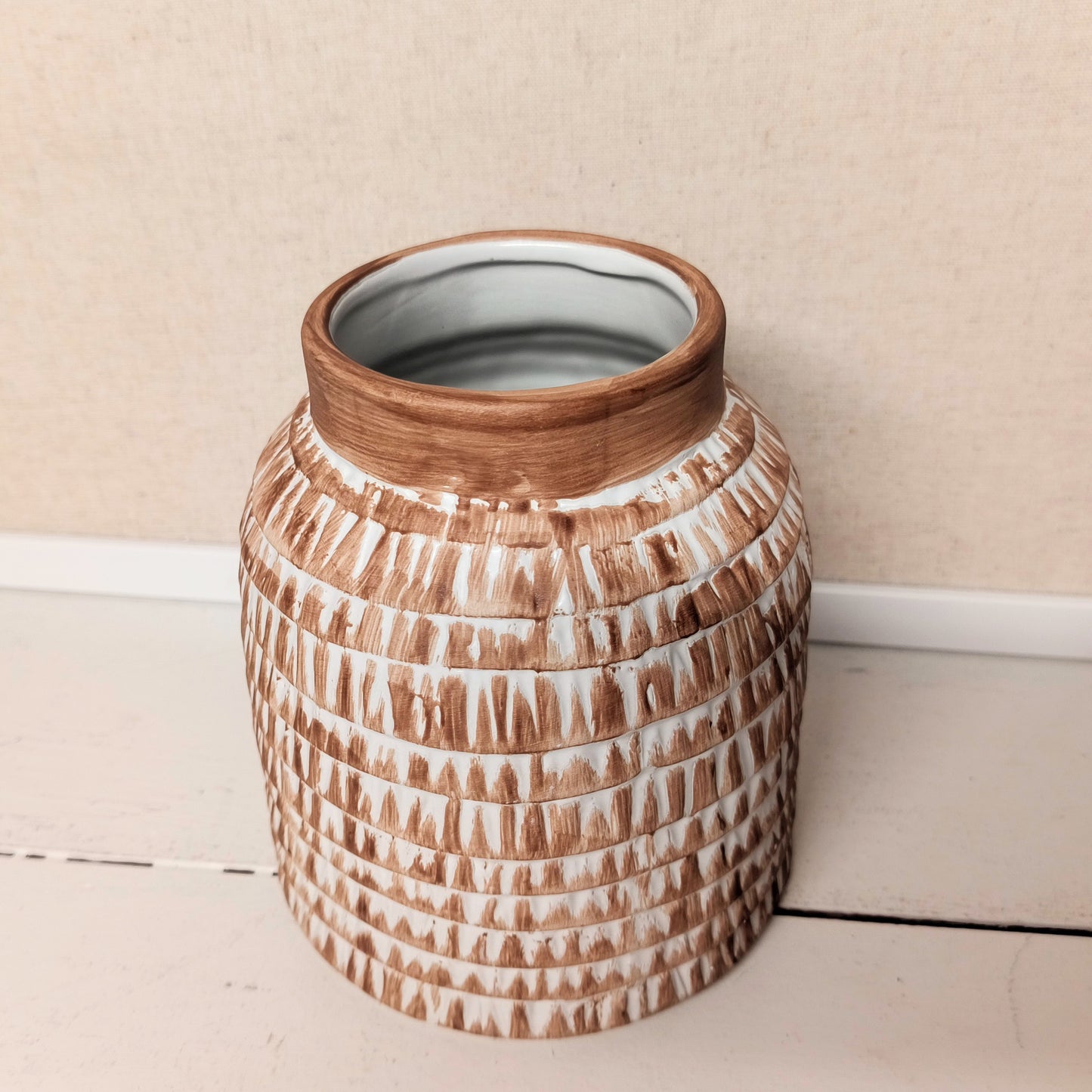 Striped Ceramic Vase