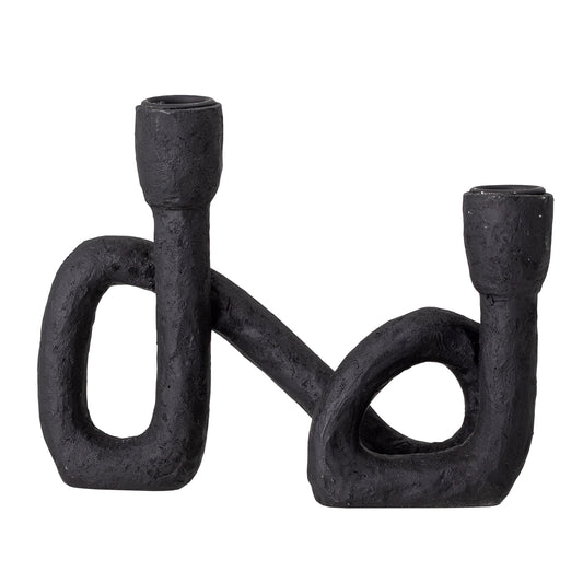 Black Polyresin Candle Holder