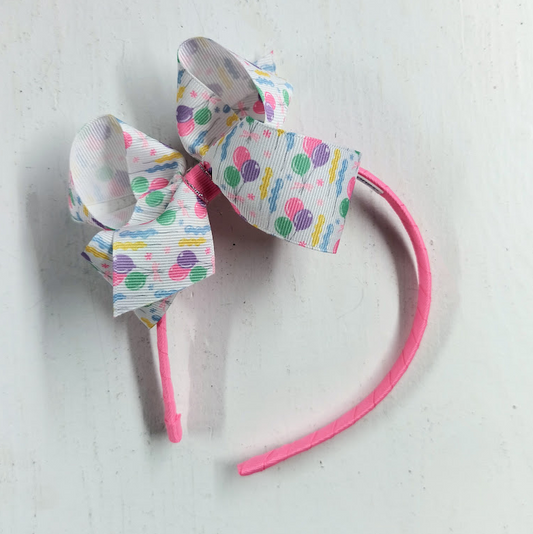 Birthday Balloon Bow Headband