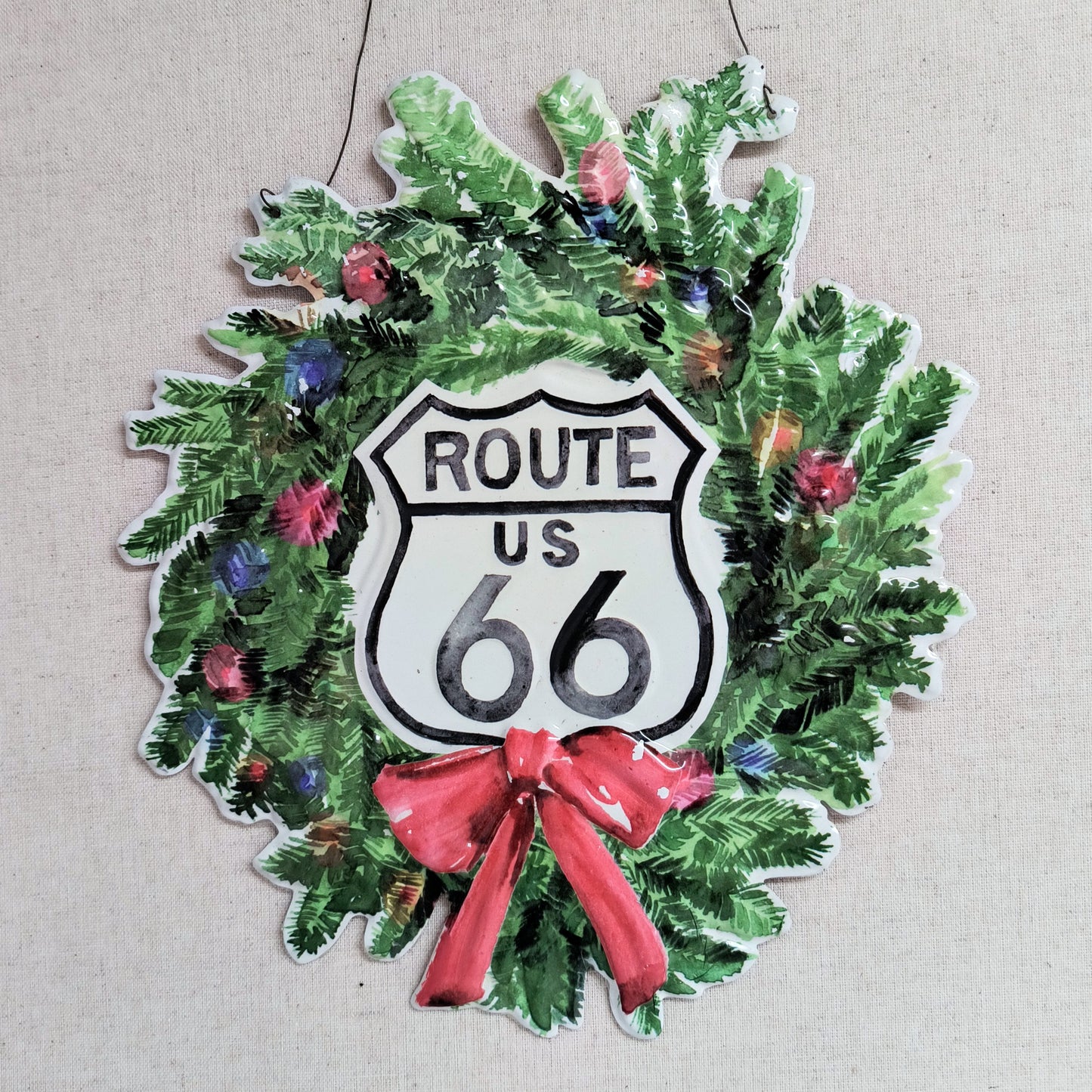 Metal Route 66 Wreath