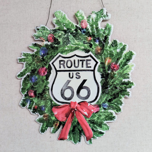 Metal Route 66 Wreath