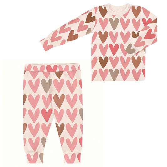 Two-Piece PJ Set - Hearts