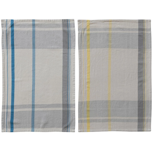 Woven Cotton Plaid Tea Towel