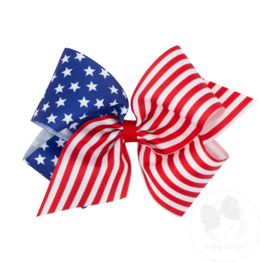 King Stars & Stripes Print Hair Bow