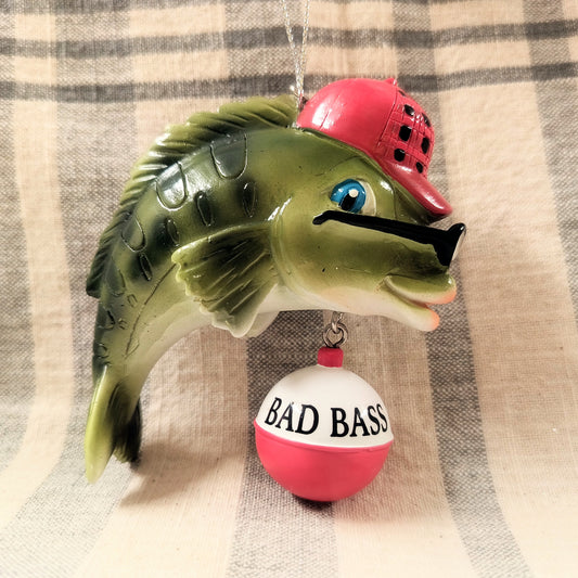 Bass Fish w/ Bobber Ornament