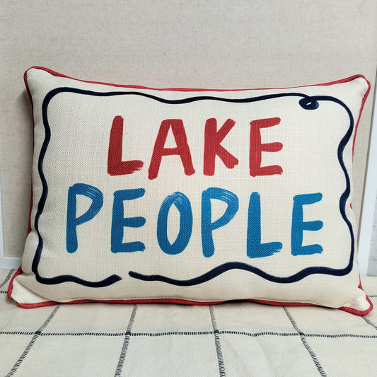 Swirly Lake People Pillow
