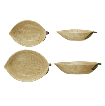 Stoneware Lemon Shaped Bowl Set