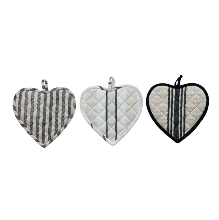 Cotton Quilted Heart Shaped Pot Holder