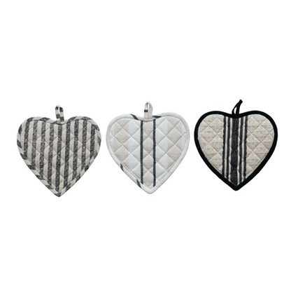Cotton Quilted Heart Shaped Pot Holder