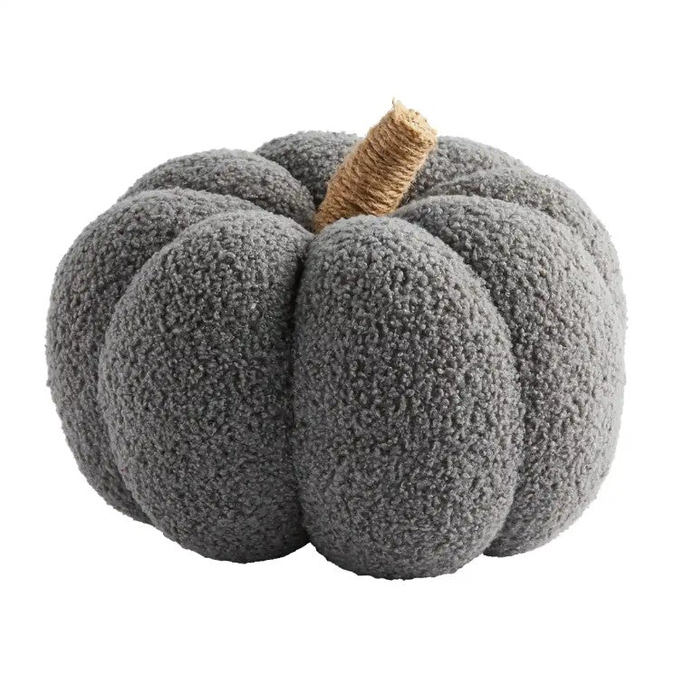 Lg Grey Shearling Pumpkin