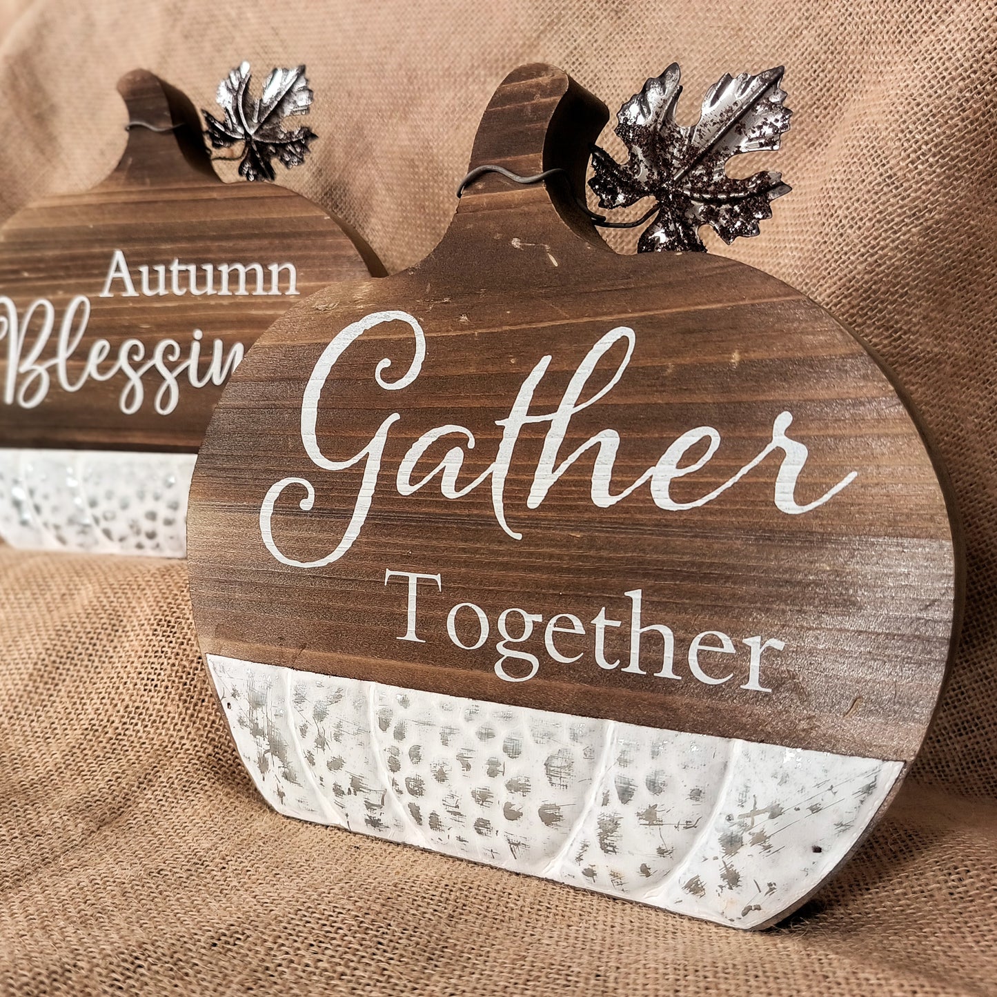 Wooden Pumpkin Tabletop Decor