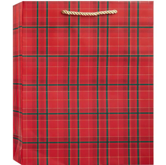 Gift Bag - Plaid Tidings Lg
