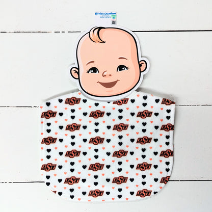 OU or OSU Hearts Bib
