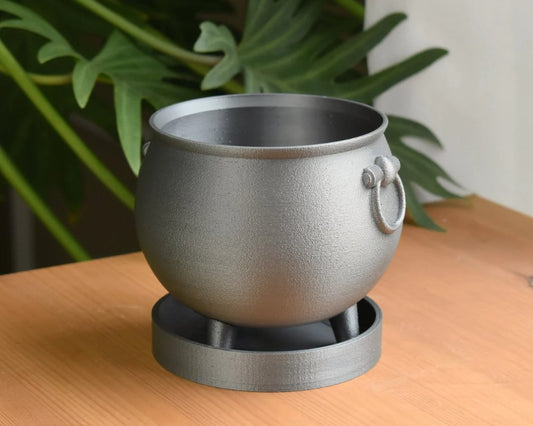 4" Cauldron Planter w/ Tray