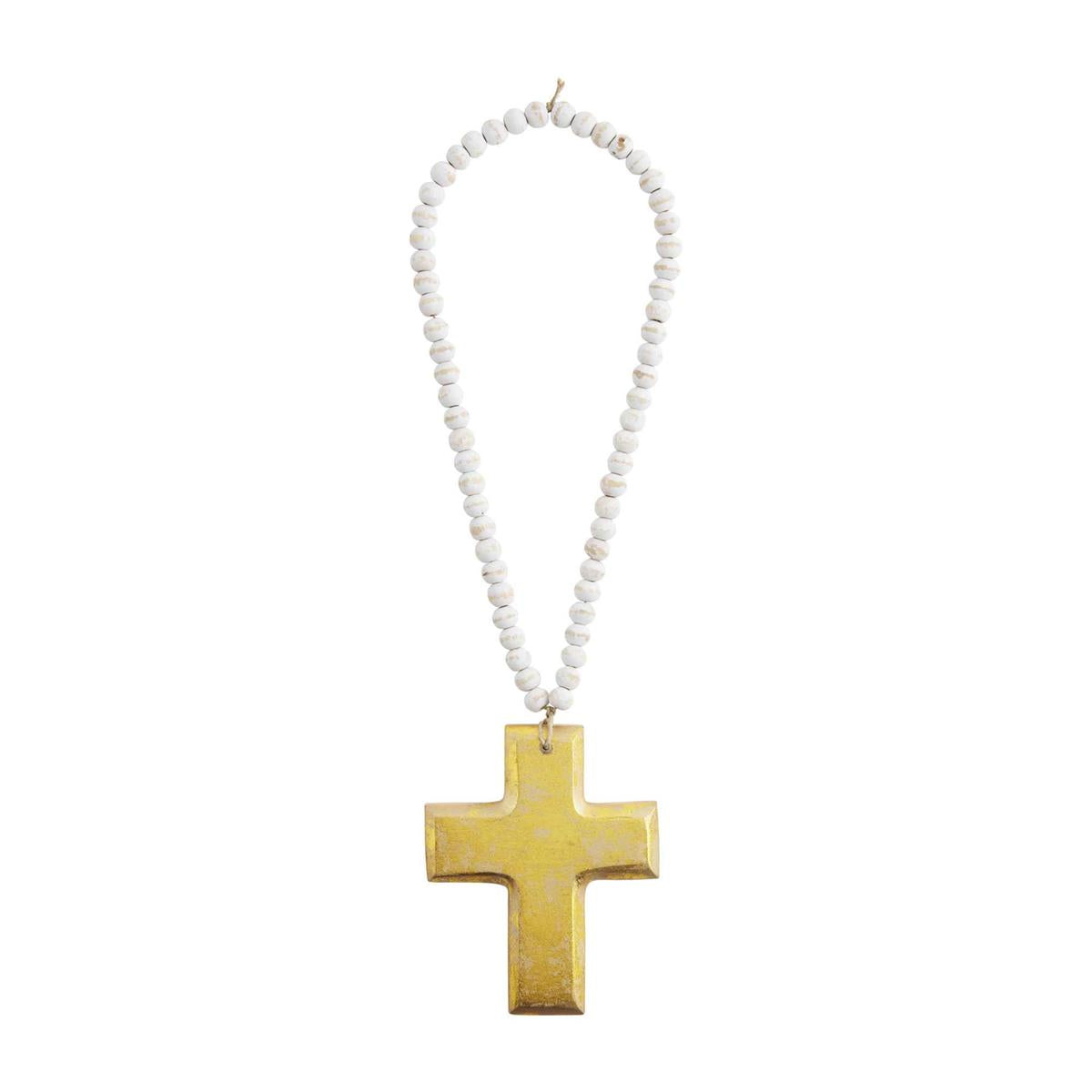 Cross Gold Beaded Decor