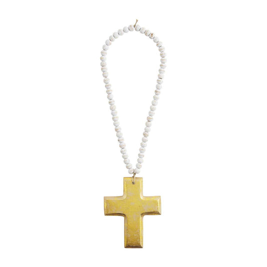 Cross Gold Beaded Decor