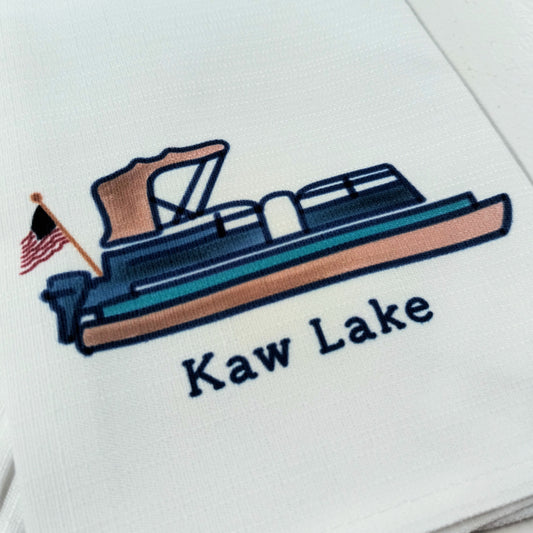 Kaw Lake Pontoon Tea Towel