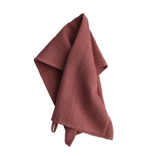 Oversized Linen & Cotton Towel - Berry