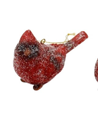 Resin Glittered Cardinal Ornament